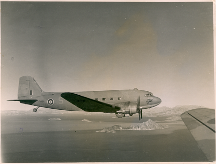 Dakota in Flight, Official Photograph. Note the Pegasus on the nose