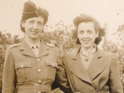 Ron's sisters: Iris in uniform and Dorothy, probably taken at home.
