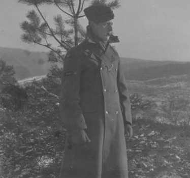 Ron in the snow with his trademark pipe.